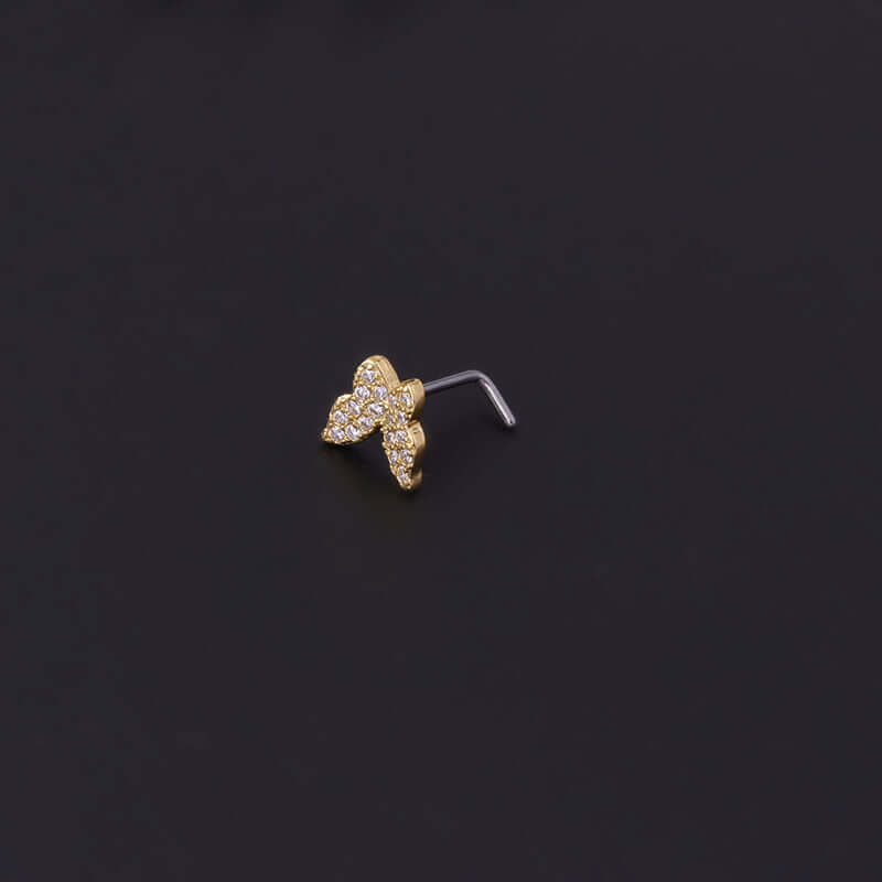 20G Hypoallergenic Leaf Nose Studs