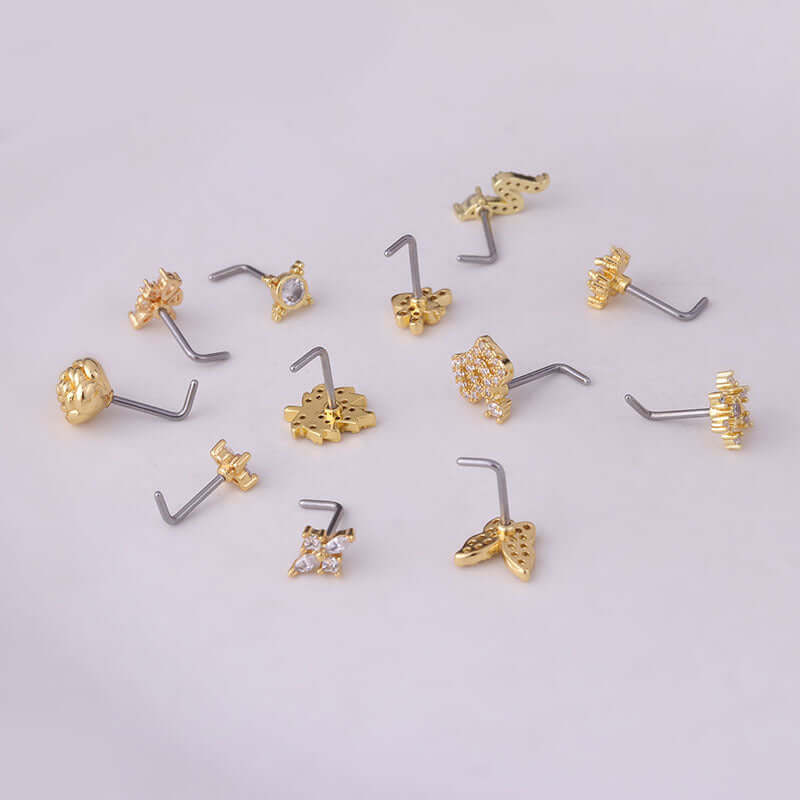 20G Hypoallergenic Leaf Nose Studs