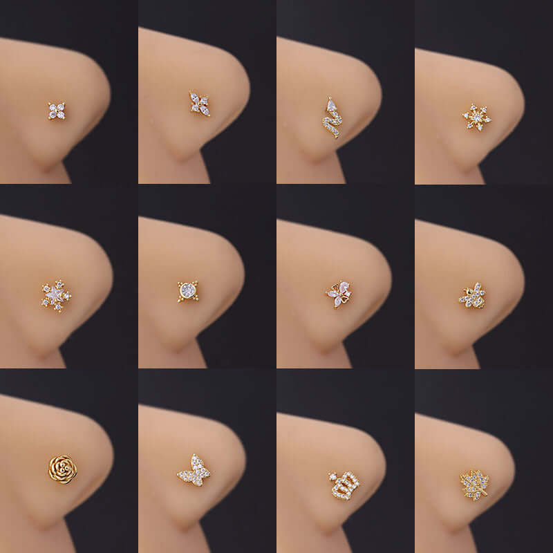 20G Hypoallergenic Leaf Nose Studs