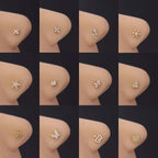 20G Hypoallergenic Leaf Nose Studs
