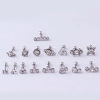 20G flat back tragus stud silver
