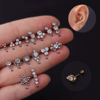 20G Push Pin Earring Flat Back Labret Back Stud silver