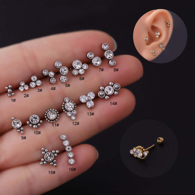 20G Push Pin Earring Flat Back Labret Back Stud silver