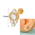 20G flat back tragus stud gold