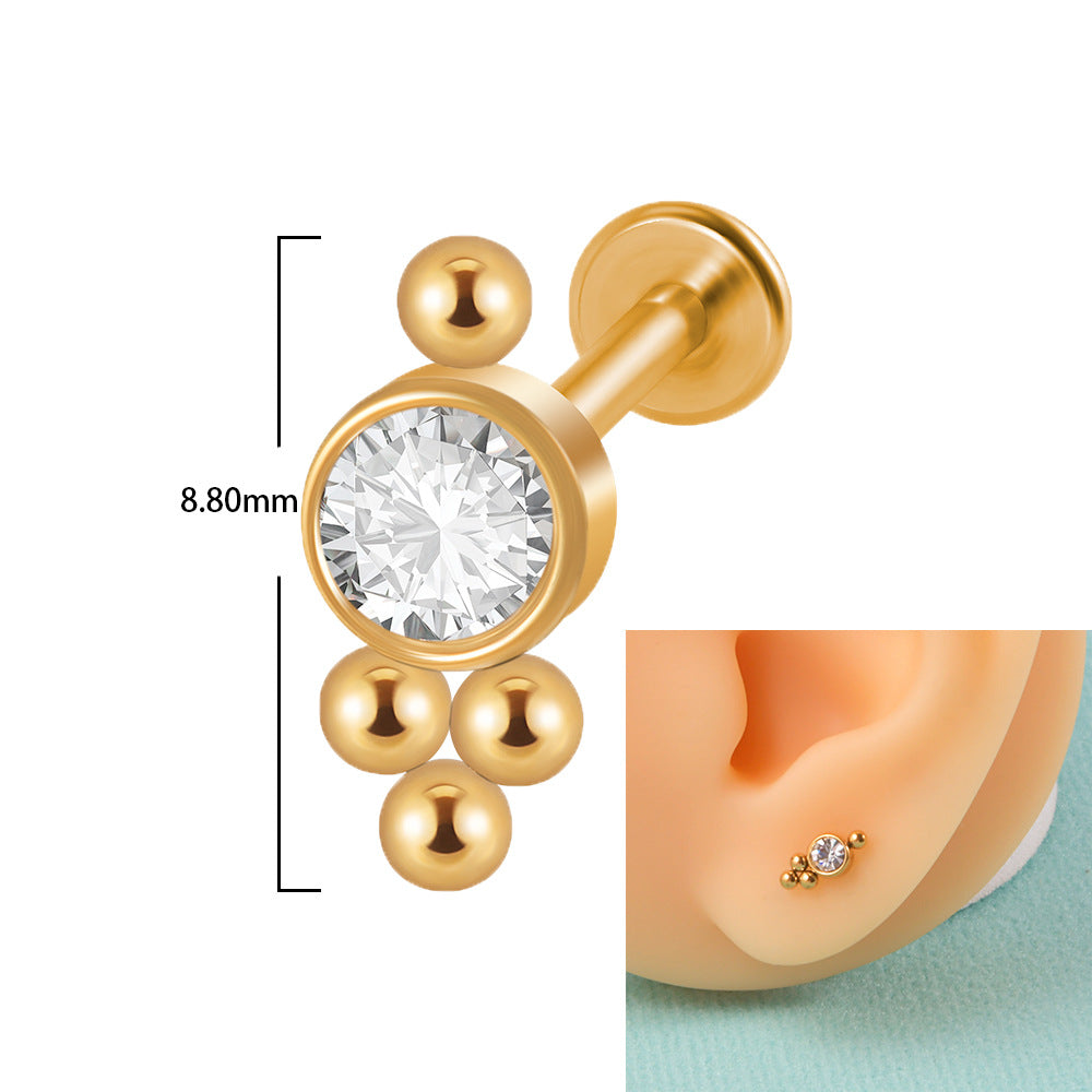 20G Push Pin Earring Flat Back Labret Back Stud