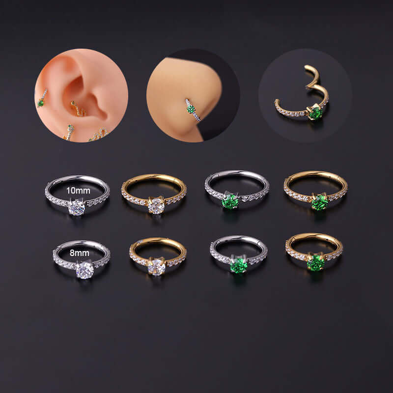16G Cartilage Hoop Earrings Nose Rings, Glitter Hoop Earring
