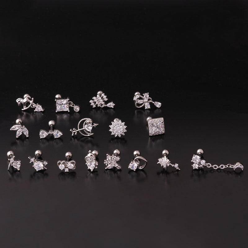 20G Cartilage Square Stud Earring Hypoallergenic