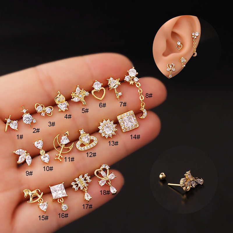 20G Cartilage Square Stud Earring Hypoallergenic
