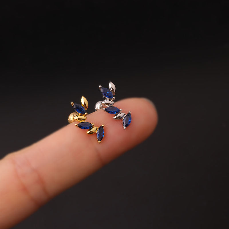 16G Color Curved Marquise Conch Daith Stud