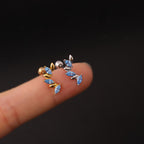 16G Color Curved Marquise Conch Daith Stud