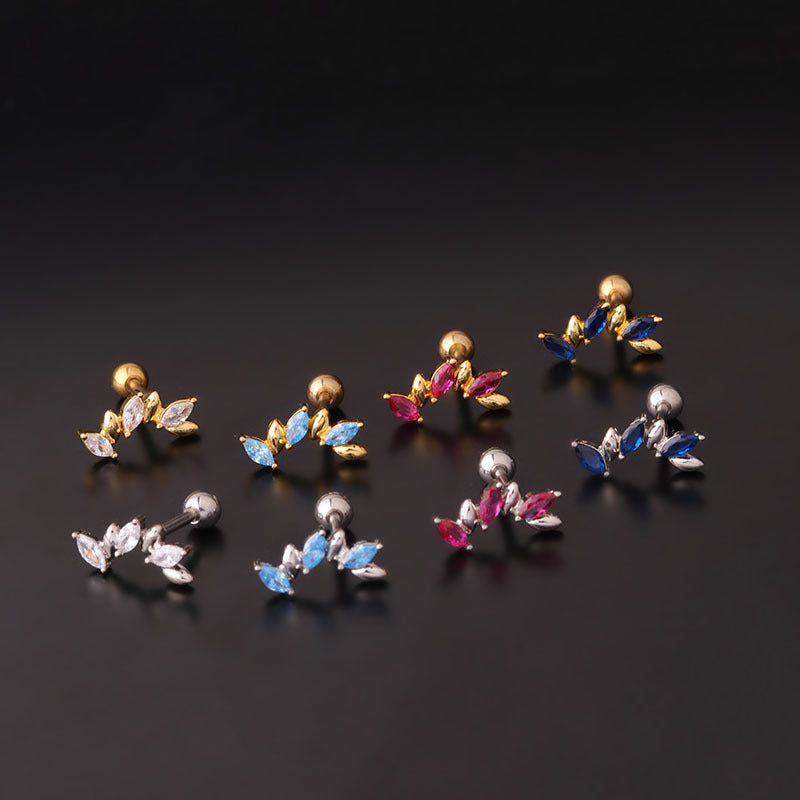 16G Color Curved Marquise Conch Daith Stud