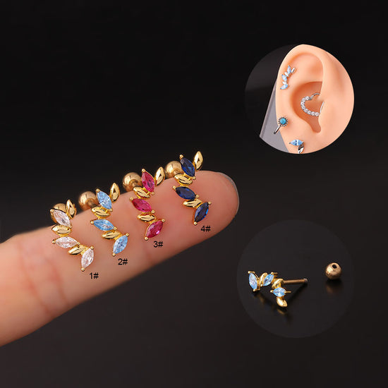 16G Color Curved Marquise Conch Daith Stud
