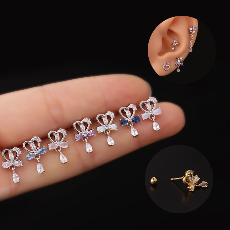 cartilage earrings, piercing jewelry, cartilage piercing, body jewelry, helix piercing, helix earrings, tragus piercing, heart earrings