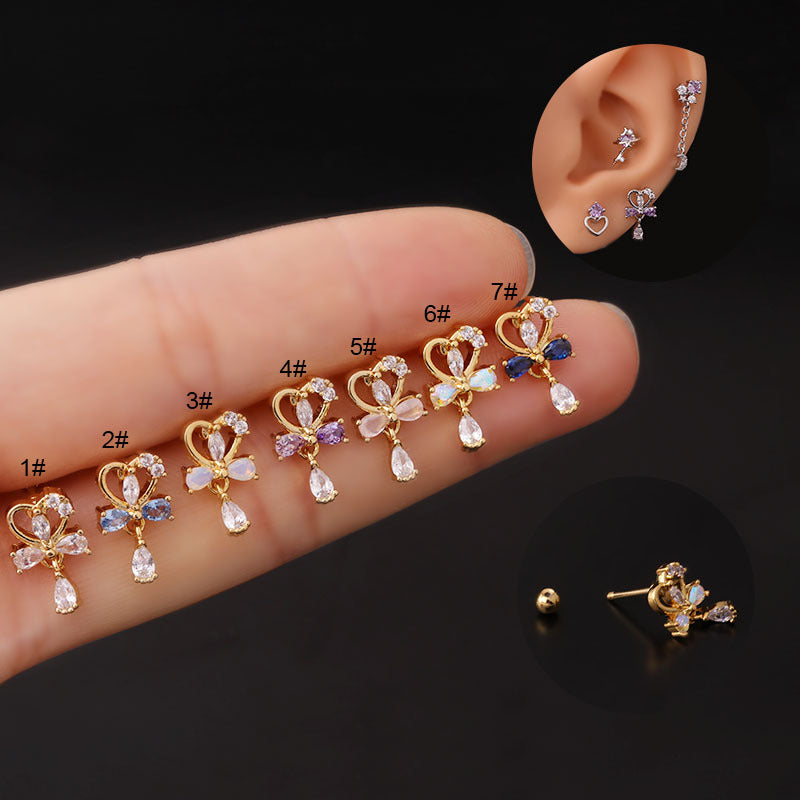 cartilage earrings, piercing jewelry, cartilage piercing, body jewelry, helix piercing, helix earrings, tragus piercing, heart earrings