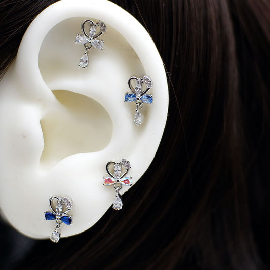 cartilage earrings, piercing jewelry, cartilage piercing, body jewelry, helix piercing, helix earrings, tragus piercing, heart earrings