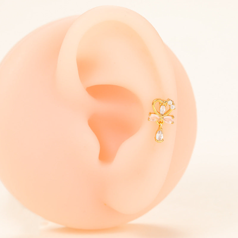 cartilage earrings, piercing jewelry, cartilage piercing, body jewelry, helix piercing, helix earrings, tragus piercing, heart earrings