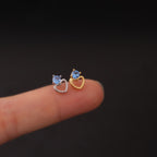 cartilage earrings, piercing jewelry, cartilage piercing, body jewelry, helix piercing, helix earrings, tragus piercing, heart earrings
