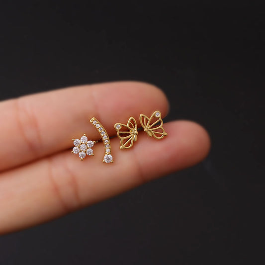 cartilage earrings, piercing jewelry, cartilage piercing, body jewelry, helix piercing, helix earrings, tragus piercing