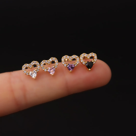 cartilage earrings, piercing jewelry, cartilage piercing, body jewelry, helix piercing, helix earrings, tragus piercing, heart earrings, heart cartilage earrings