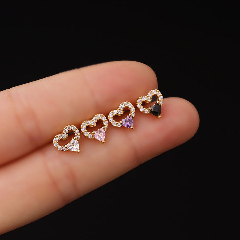 cartilage earrings, piercing jewelry, cartilage piercing, body jewelry, helix piercing, helix earrings, tragus piercing, heart earrings, heart cartilage earrings