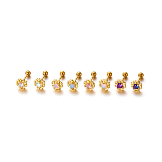 cartilage earrings, piercing jewelry, cartilage piercing, body jewelry, helix piercing, helix earrings, tragus piercing, flower cartilage, flower cartilage earrings
