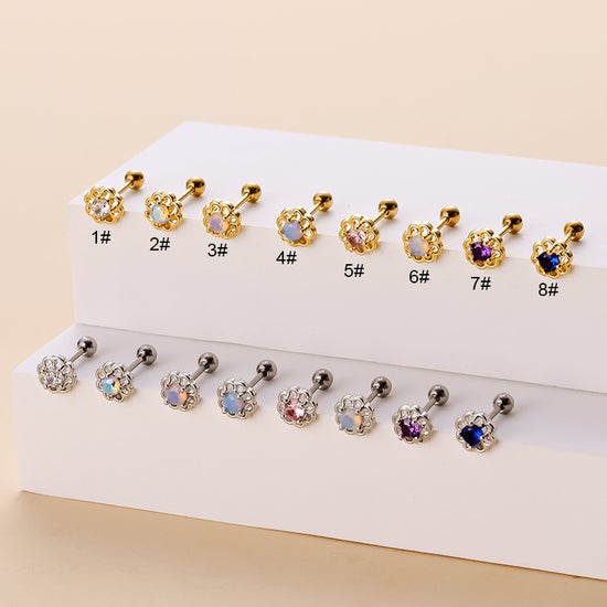 cartilage earrings, piercing jewelry, cartilage piercing, body jewelry, helix piercing, helix earrings, tragus piercing, flower cartilage, flower cartilage earrings