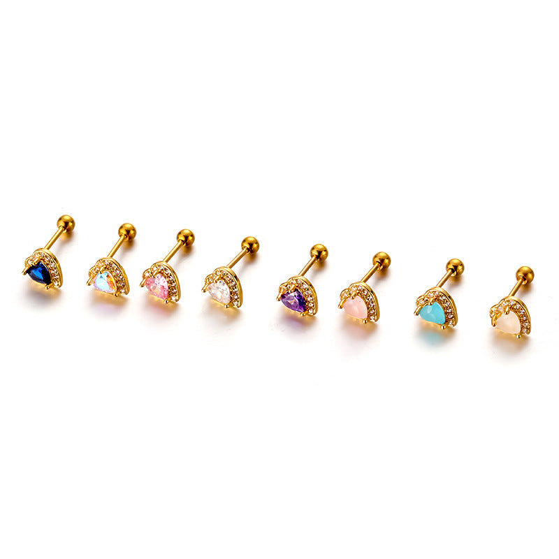 cartilage earrings, piercing jewelry, cartilage piercing, body jewelry, helix piercing, helix earrings, tragus piercing, heart earrings