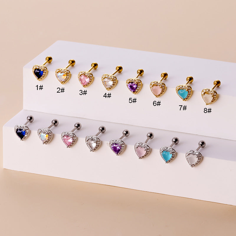 cartilage earrings, piercing jewelry, cartilage piercing, body jewelry, helix piercing, helix earrings, tragus piercing, heart earrings