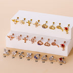 cartilage earrings, piercing jewelry, cartilage piercing, body jewelry, helix piercing, helix earrings, tragus piercing, flower earrings, cross earrings