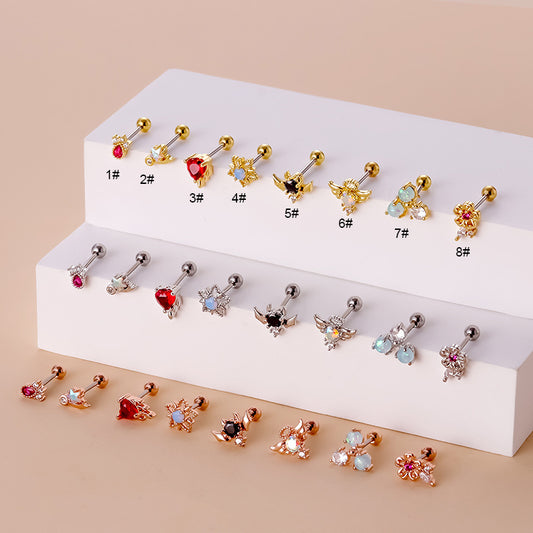 20G Cartilage Tiny Stud Earring, Star Earrings, Bat Earrings | HSPJ740