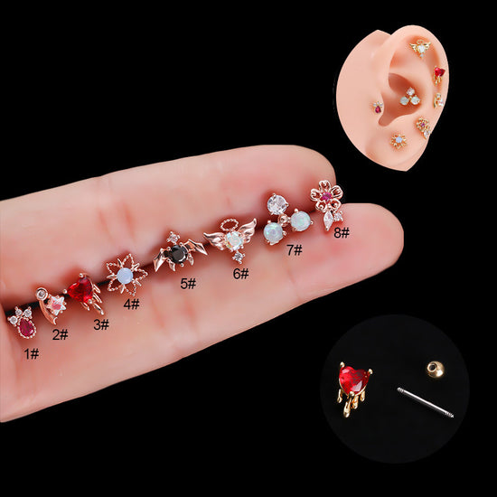 20G Star Bat Daith Helix Piercing Jewelry Rose Gold
