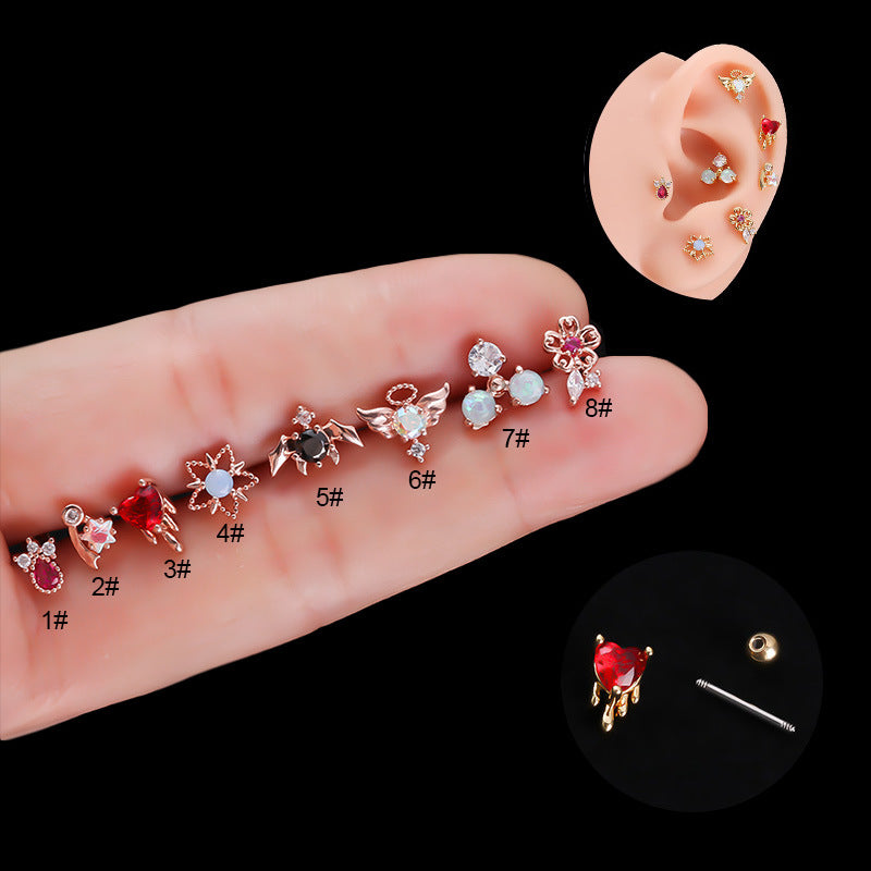 20G Star Bat Daith Helix Piercing Jewelry Rose Gold