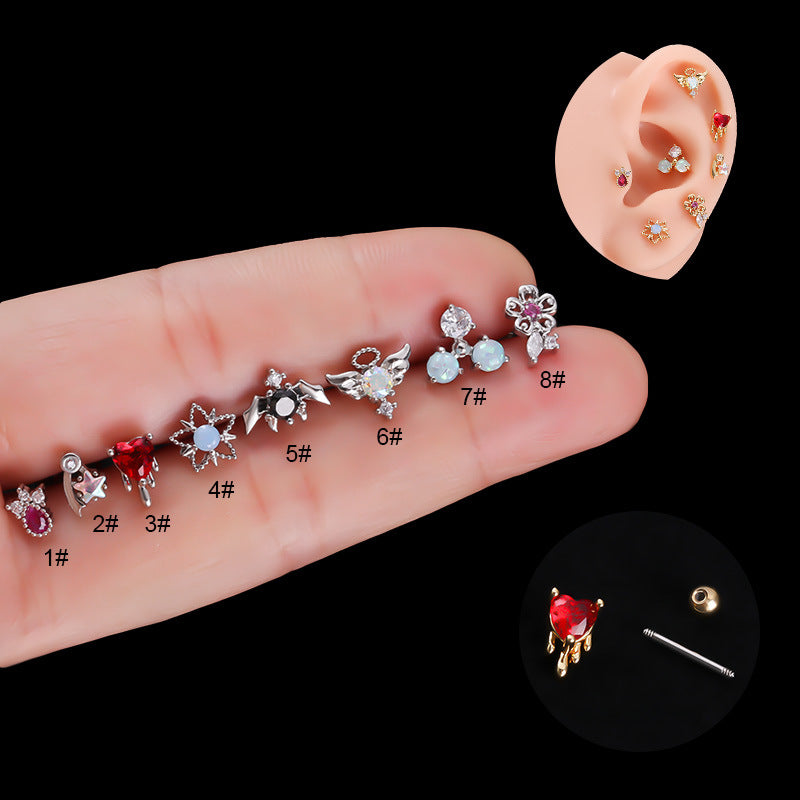 20G Star Bat Daith Helix Piercing Jewelry Silver