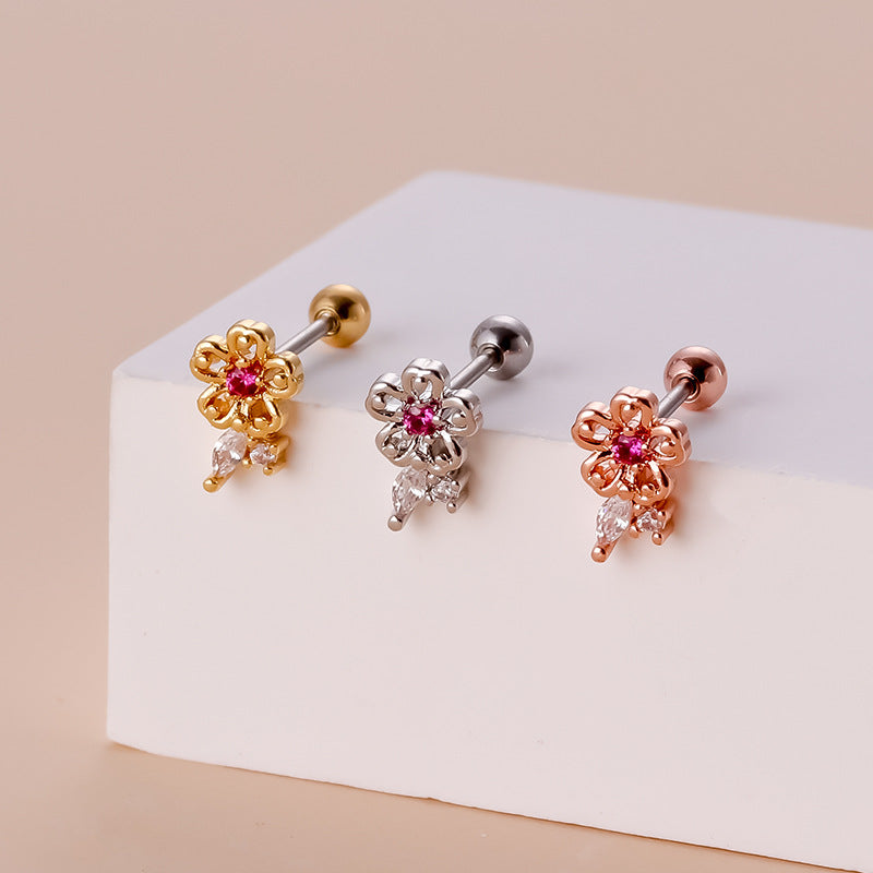 20G Flower Daith Helix Piercing Jewelry