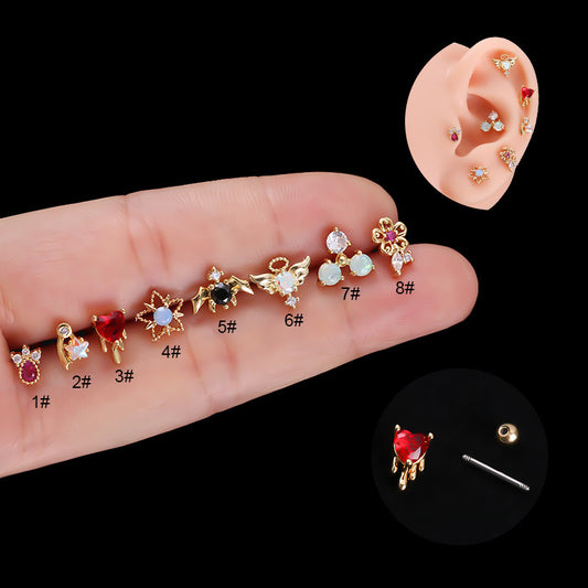 20G Cartilage Tiny Stud Earring, Star Earrings, Bat Earrings | HSPJ740