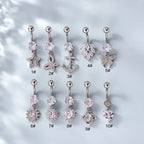 14G Hypoallergenic Leaf Heart Navel Ring