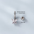 14G Surgical Steel Skull Dangle Belly Button Ring | HSPJ746