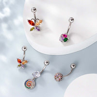 14G Hypoallergenic Color Butterfly Navel Belly Piercing