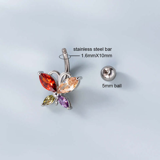 14G Hypoallergenic Color Butterfly Navel Belly Piercing