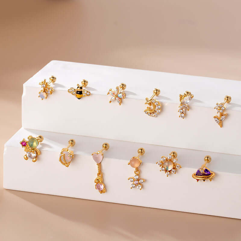 20G Helix Cute Animal Conch Stud Piercing