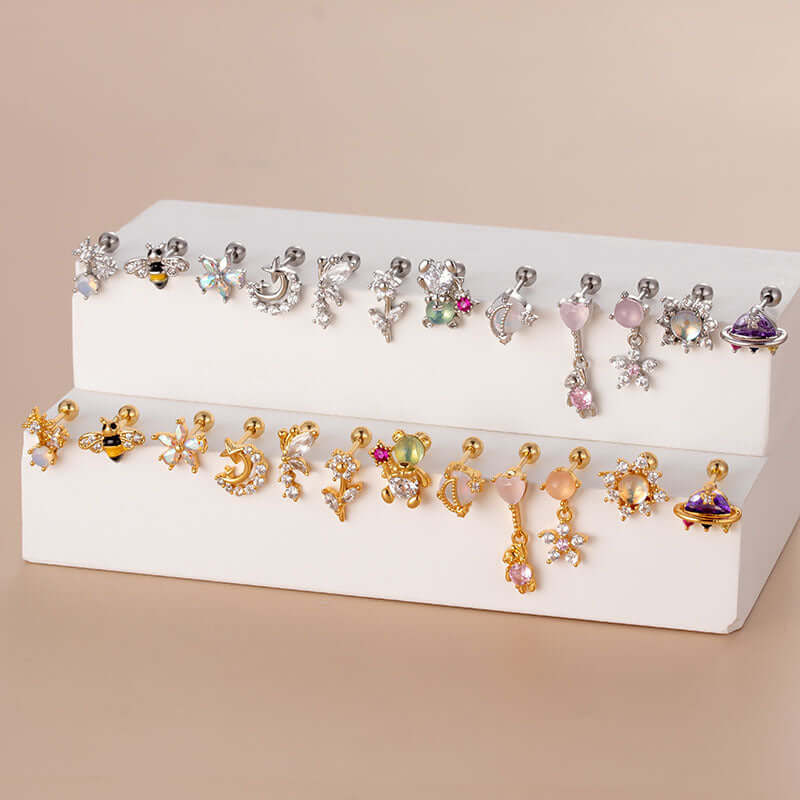 20G Helix Cute Animal Conch Stud Piercing