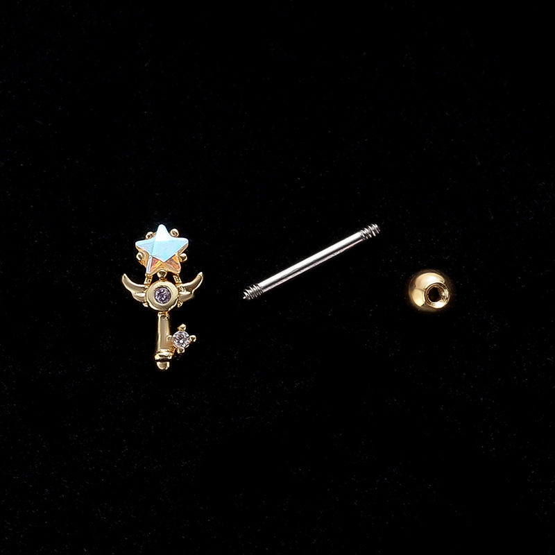 20G Butterfly Crown Chain Dangle Helix Piercing