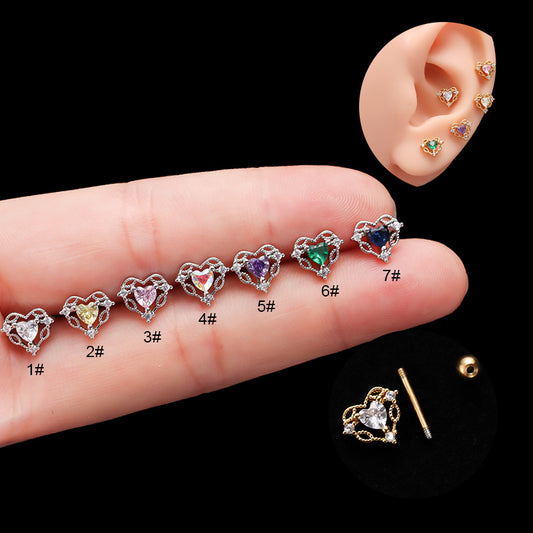 cartilage earrings, piercing jewelry, cartilage piercing, body jewelry, helix piercing, helix earrings, tragus piercing, heart earrings