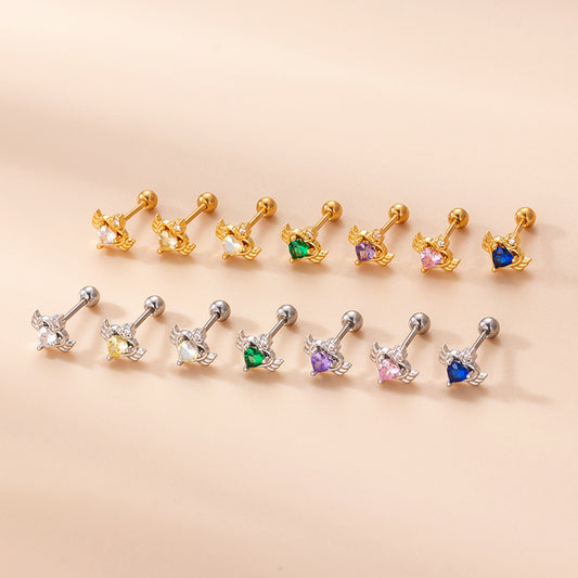 20G Angel Heart Sleeper Cartilage Earrings