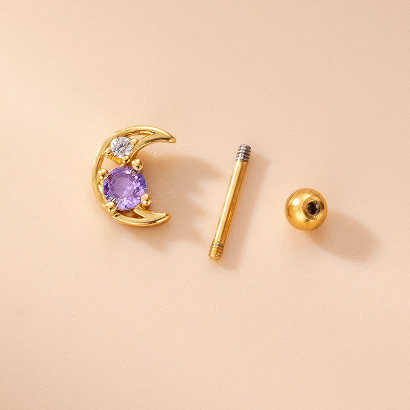 cartilage earrings, piercing jewelry, cartilage piercing, body jewelry, helix piercing, helix earrings, tragus piercing, moon earrings