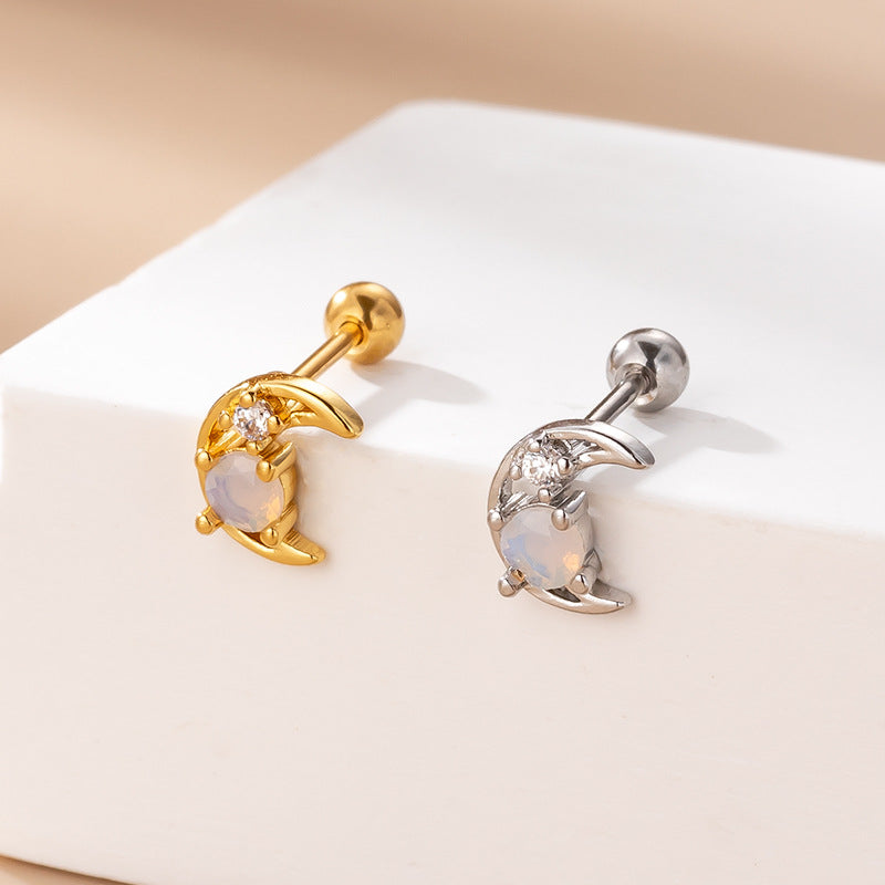 cartilage earrings, piercing jewelry, cartilage piercing, body jewelry, helix piercing, helix earrings, tragus piercing, moon earrings