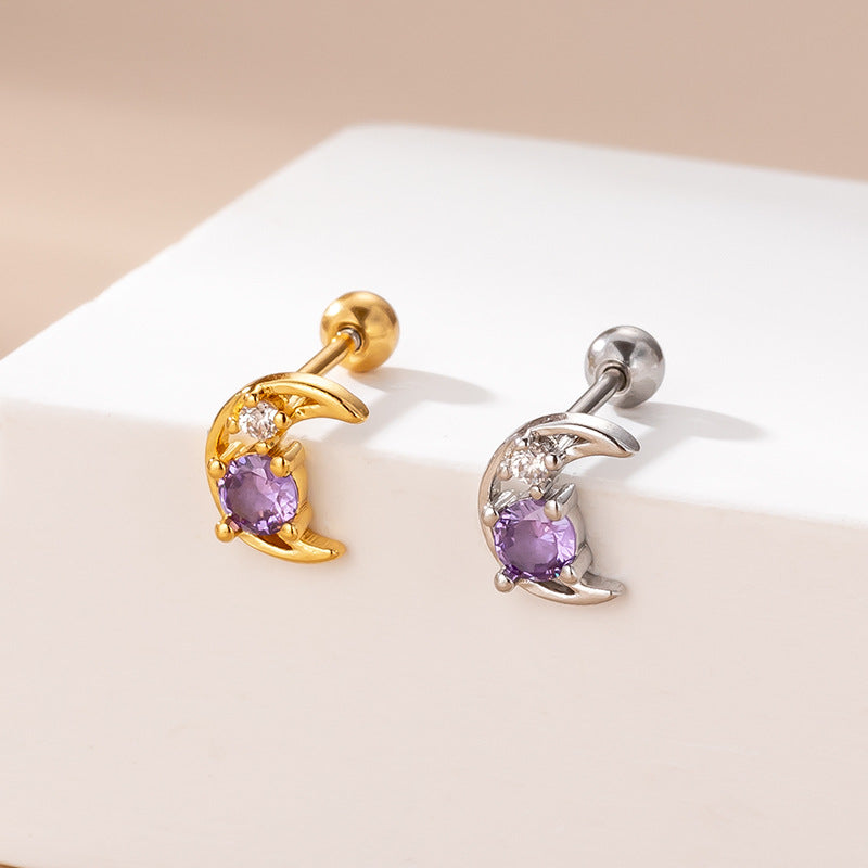 cartilage earrings, piercing jewelry, cartilage piercing, body jewelry, helix piercing, helix earrings, tragus piercing, moon earrings