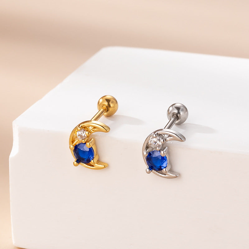 cartilage earrings, piercing jewelry, cartilage piercing, body jewelry, helix piercing, helix earrings, tragus piercing, moon earrings