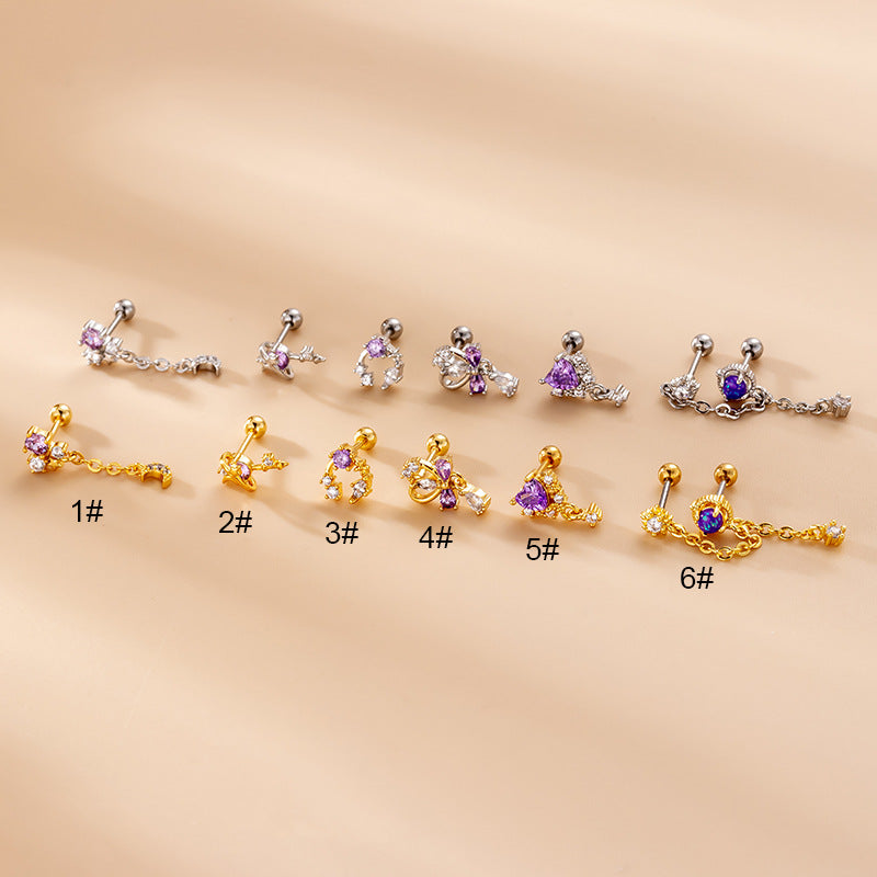 cartilage earrings, piercing jewelry, cartilage piercing, body jewelry, helix piercing, helix earrings, tragus piercing, heart earrings