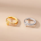 18K Gold Cross Cartilage Hoop Huggies